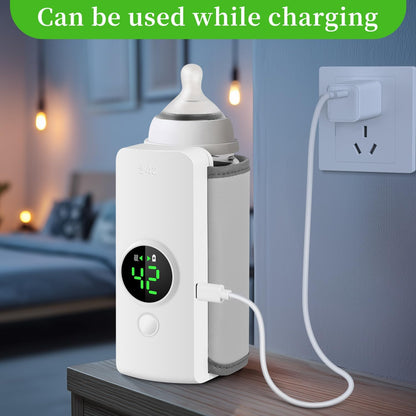 Portable Bottle Warmer, Fast Warming Comfortable Baby Feeding On The Go, Waterless Milk Warming with Battery-Powered for Home Outdoor