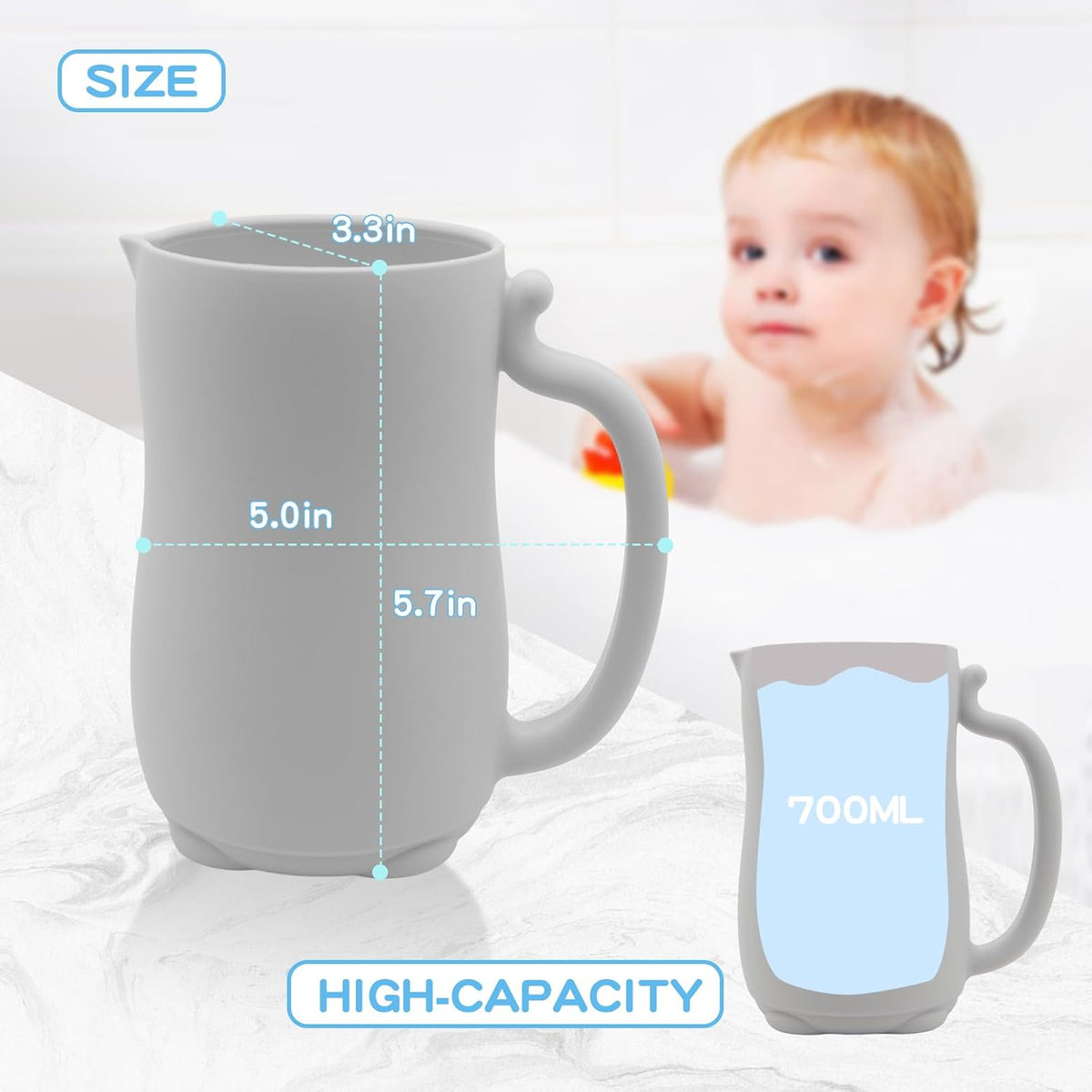 Baby Bath Pad & Baby Bath Rinse Cup