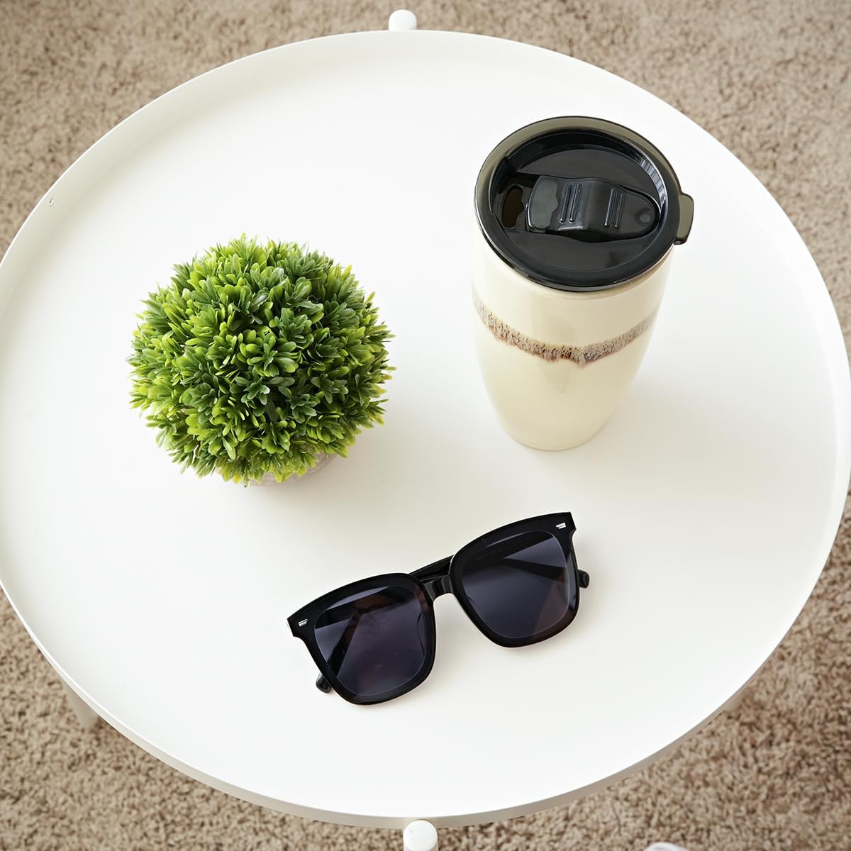 Ceramic Trave Coffeel Mug with Lid, 21 oz, Portable Coffee Cup for Car Cup Holder, Microwave and Dishwasher Safe, Reactive Glaze