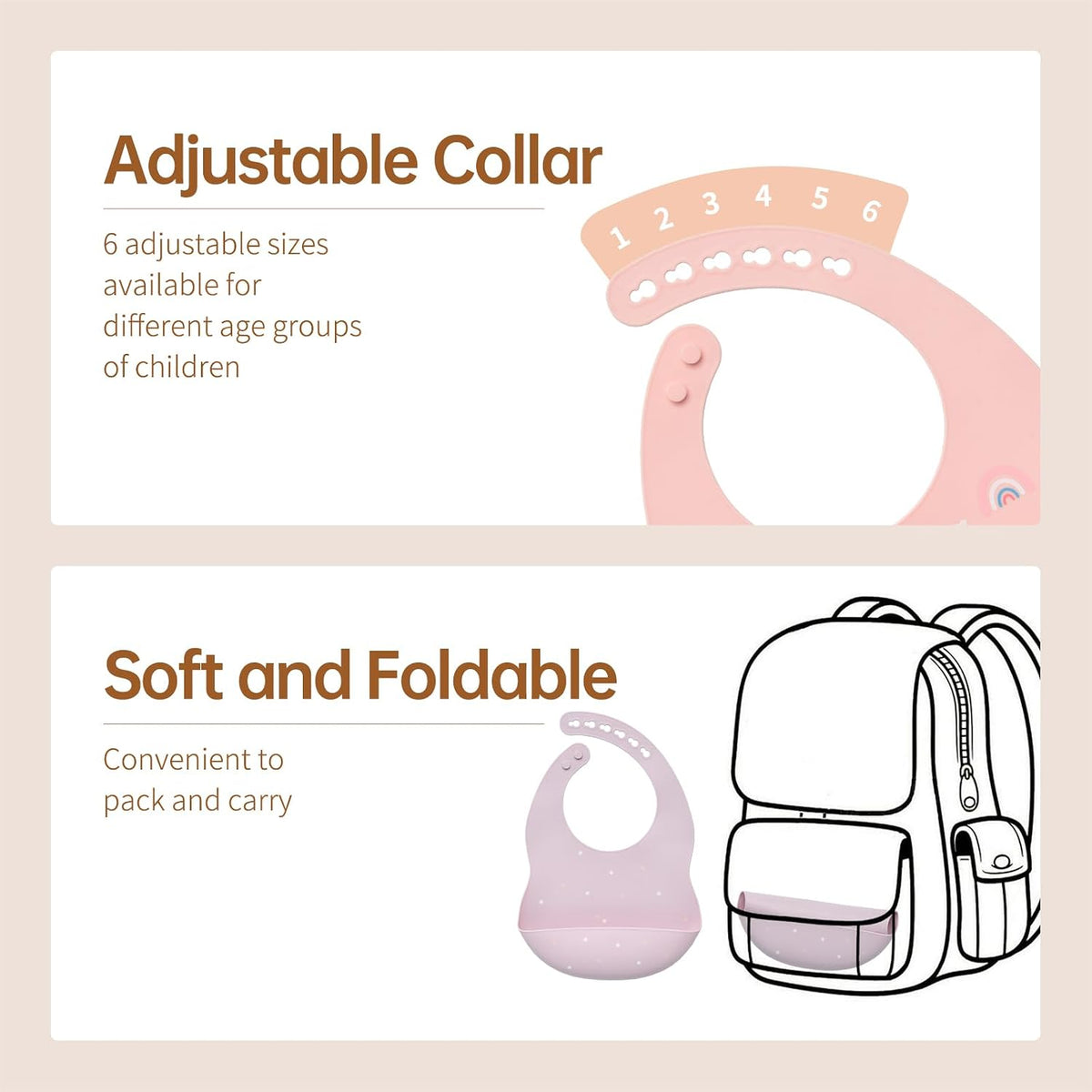 Silicone Baby Bibs 2 Sets, Adjustable Waterproof Baby Bibs(Green+Cyan)