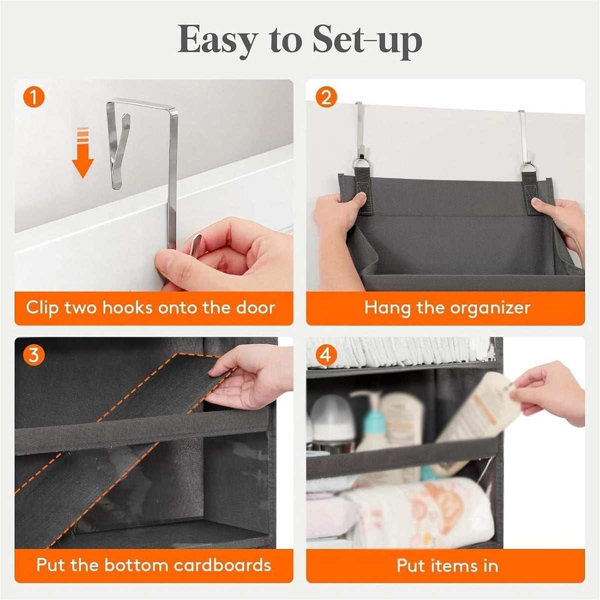 Over the Door Organizer, 6-Shelf Closet Hanging Storage,55lbs Capacity Behind the Door Storage,for Bathroom, Bedroom, and Dorm
