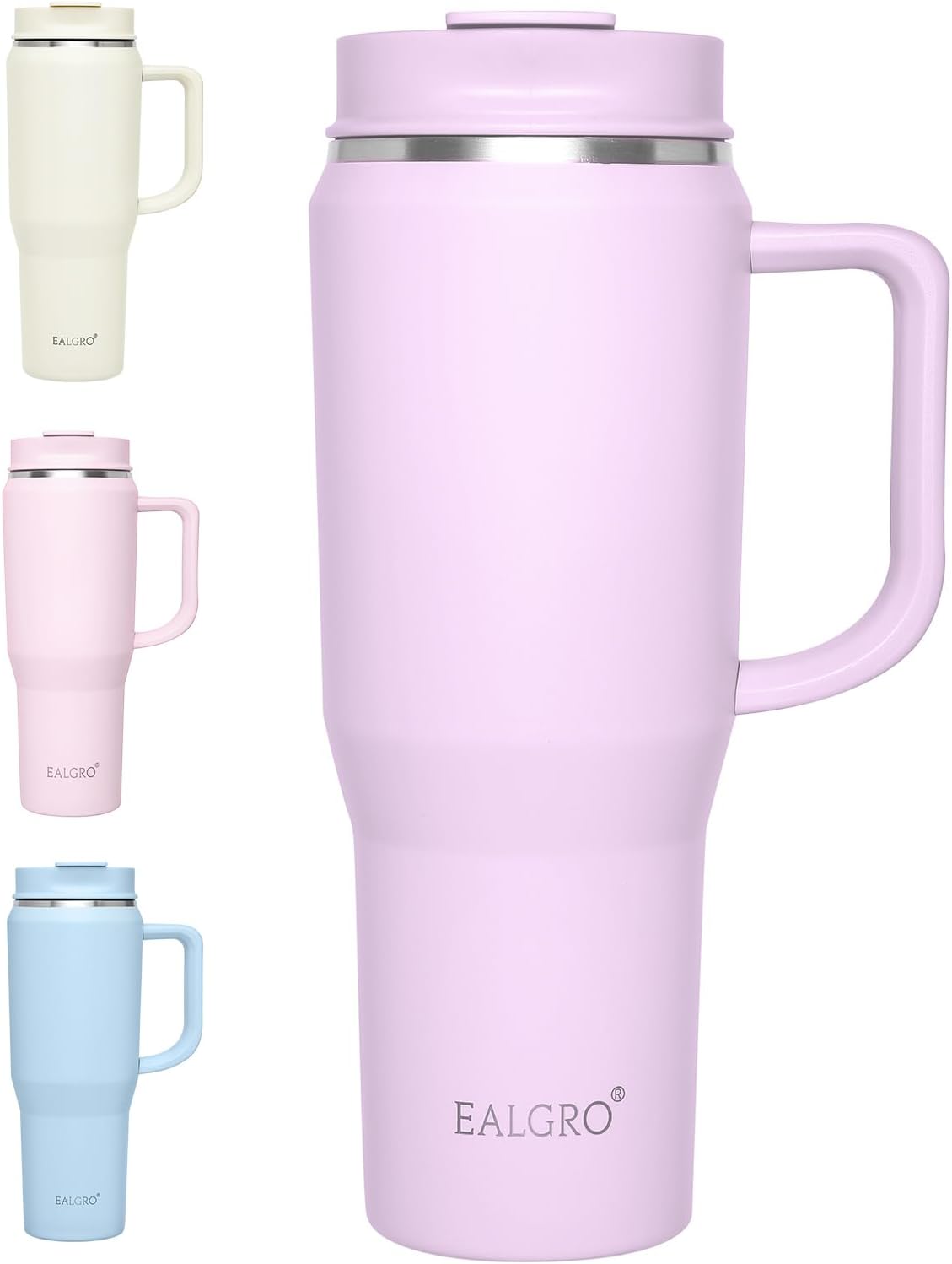 40 oz Tumbler with Handle, Insulated Tumblers with Lid and Straw | Leakproof Large Metal Sports Water Bottle Jug, Stainless Steel Travel Coffee Mug, Double Wall Vacuum Thermal Cup, Black