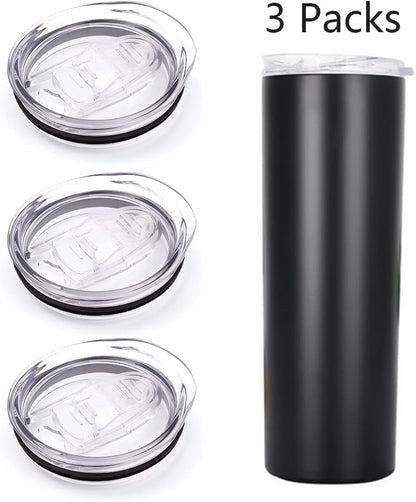 20oz Skinny Tumbler Replacement Lids 3 Pack,2.75in Cup Mouth Compatible with YETI Rambler and More Tumbler Cups，Spill Proof Splash Resistant Silicone Sliding Covers.