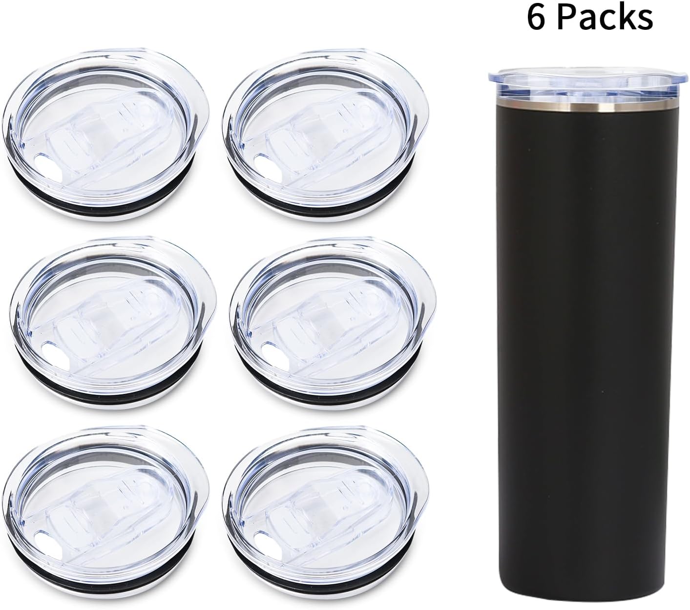 20oz Skinny Tumbler Replacement Lids 3 Pack,2.75in Cup Mouth Compatible with YETI Rambler and More Tumbler Cups，Spill Proof Splash Resistant Silicone Sliding Covers.