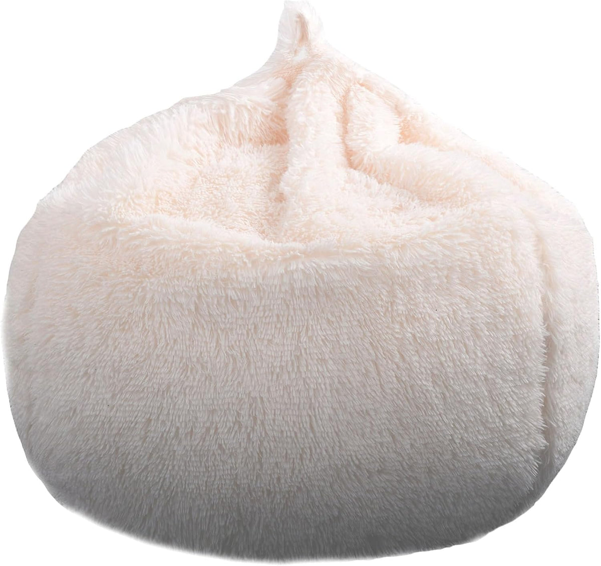 Fluffy Stuffed Animal Storage Bean Bag Chair Cover (No Filler), Faux Fur Comfy Bean Bag Cover for Organizing Plush Toys or Textile, for Adults Teens Kids Girls,Dusty Pink