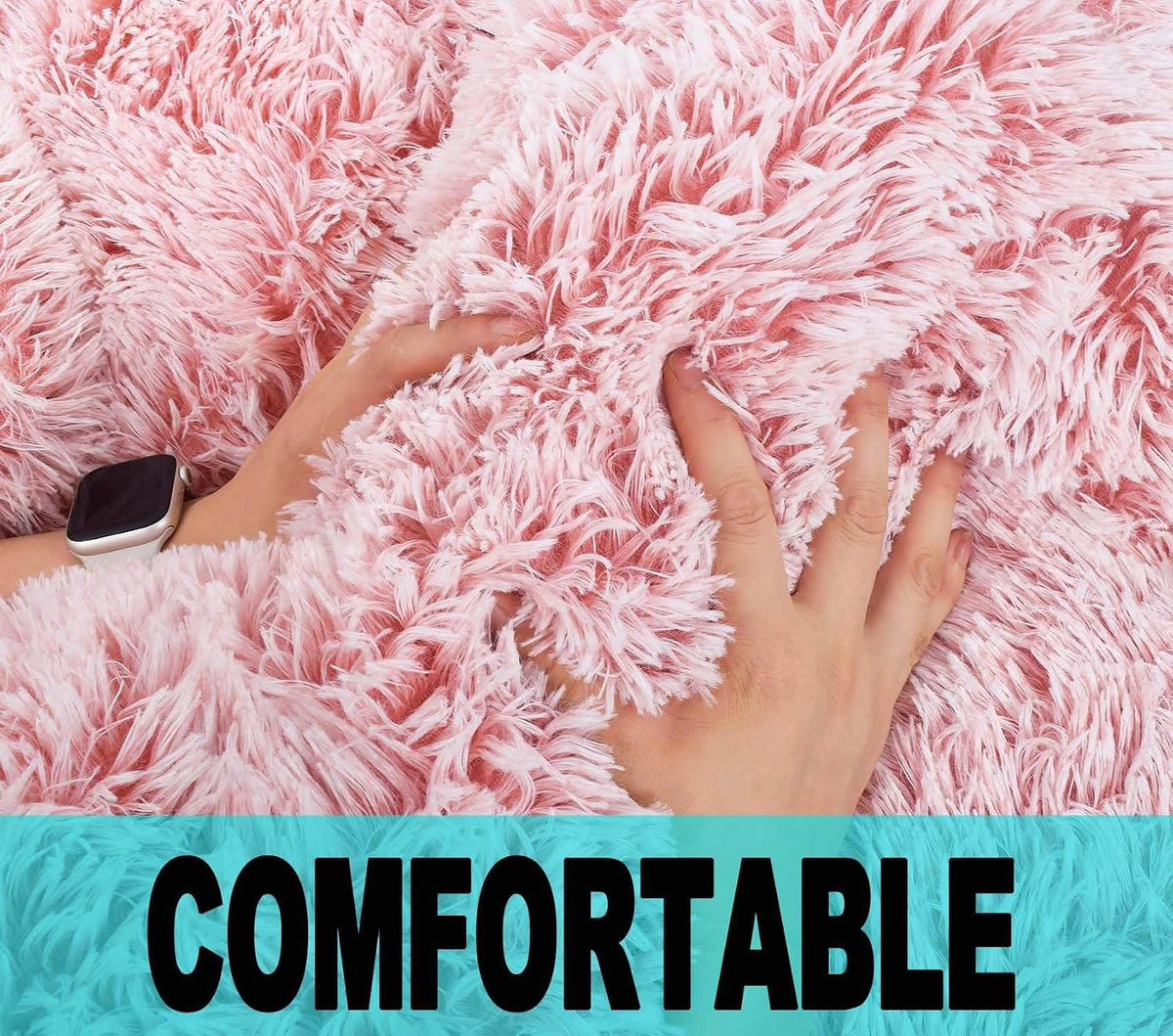 Fluffy Stuffed Animal Storage Bean Bag Chair Cover (No Filler), Faux Fur Comfy Bean Bag Cover for Organizing Plush Toys or Textile, for Adults Teens Kids Girls,Dusty Pink