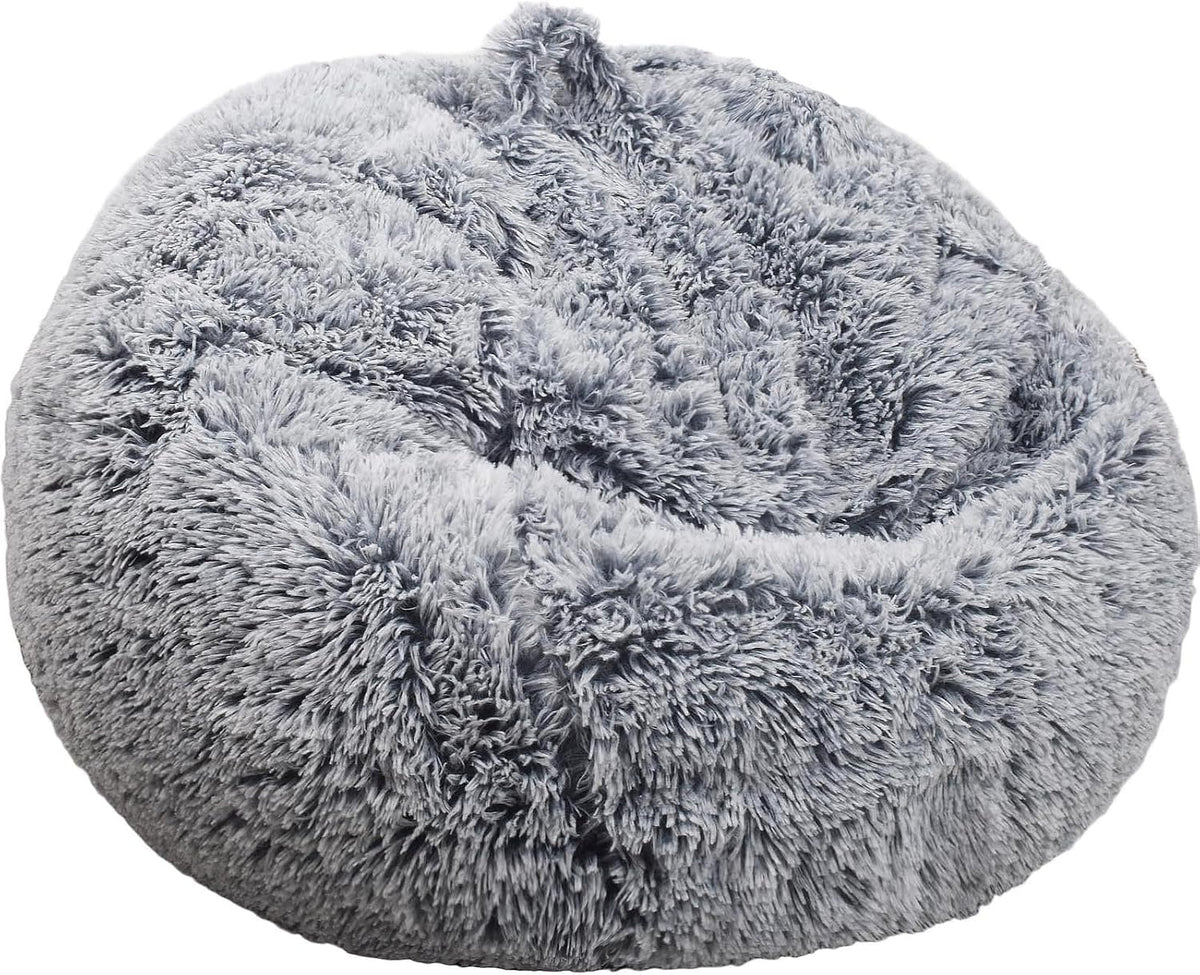 Fluffy Stuffed Animal Storage Bean Bag Chair Cover (No Filler), Faux Fur Comfy Bean Bag Cover for Organizing Plush Toys or Textile, for Adults Teens Kids Girls,Dusty Pink