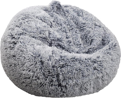 Fluffy Stuffed Animal Storage Bean Bag Chair Cover (No Filler), Faux Fur Comfy Bean Bag Cover for Organizing Plush Toys or Textile, for Adults Teens Kids Girls,Dusty Pink