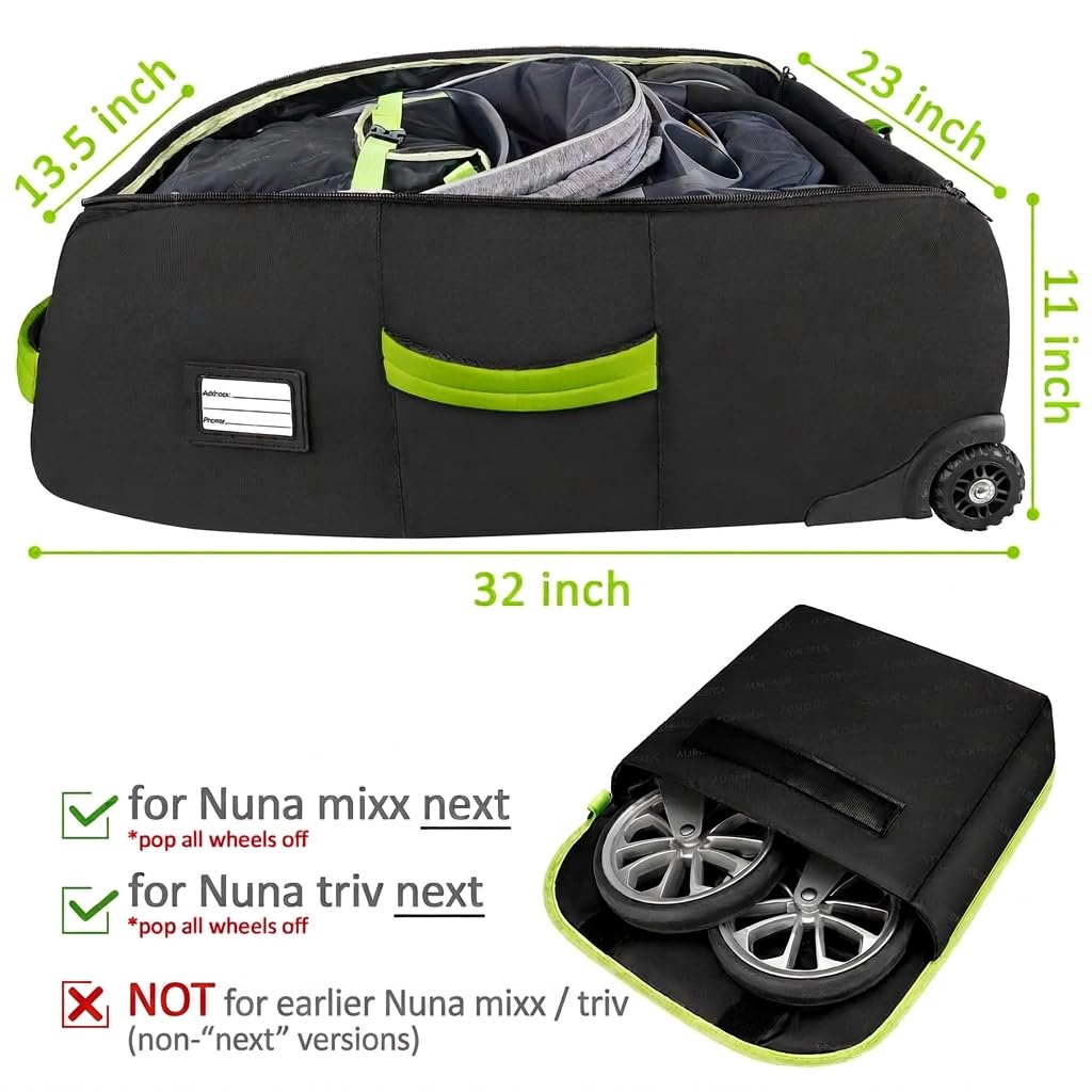 Padded Stroller Travel Bag with Wheels for Airplane