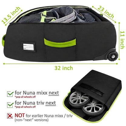 Padded Stroller Travel Bag with Wheels for Airplane