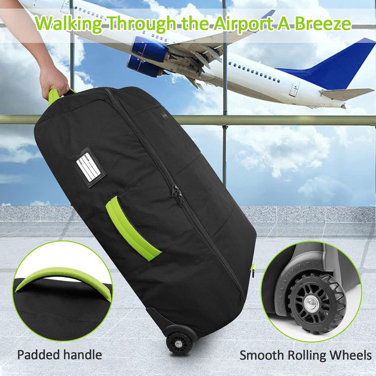 Padded Stroller Travel Bag with Wheels for Airplane