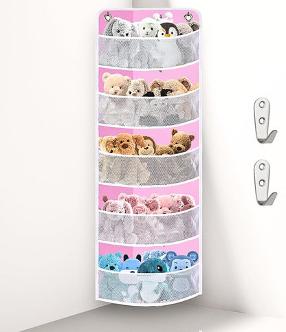 Soft Corner Shelf | Safe Hanging Organizer | Child-Friendly Wall Mount Storage | for Sundries, Toys, Stuffed Animals, Diapers | for Pantry Closet Bedroom Nursery Organization 1-Pack