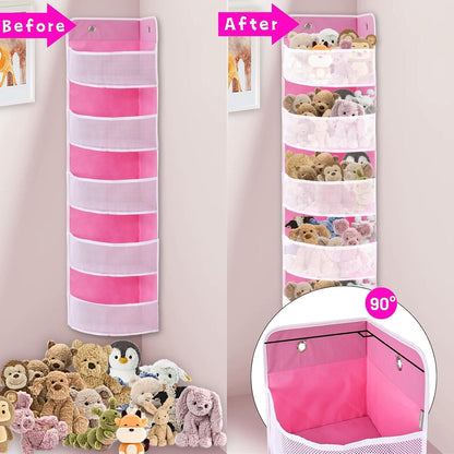 Soft Corner Shelf | Safe Hanging Organizer | Child-Friendly Wall Mount Storage | for Sundries, Toys, Stuffed Animals, Diapers | for Pantry Closet Bedroom Nursery Organization 1-Pack