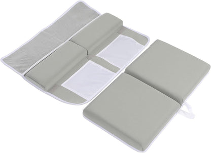 Bath Kneeler and Elbow Rest Pad Set, Non Slip Quickly Drying Thick Baby Bath Kneeler Pads with Large Pocket for Baby and Toddler Bathing