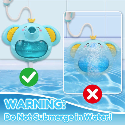 Bath Toys Light Up Elephant Baby Bubble Bath Toys 2 in 1Bath Bubble Machine with Baby Bath Shower Head for Kids Ages 1-3 4-8 Bath Bubble Maker with Colourful Light