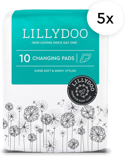 LILLYDOO Disposable Changing Pad Liners for Baby, 50 Count, Sensitive Skin