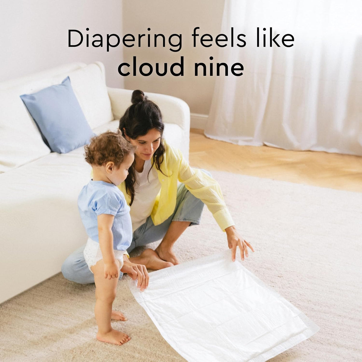 LILLYDOO Disposable Changing Pad Liners for Baby, 50 Count, Sensitive Skin