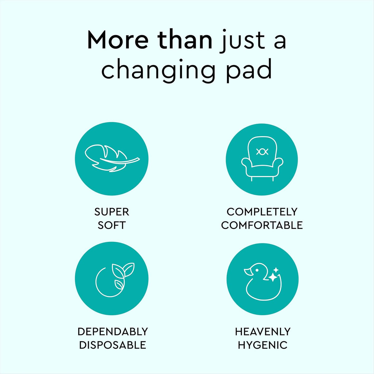 LILLYDOO Disposable Changing Pad Liners for Baby, 50 Count, Sensitive Skin