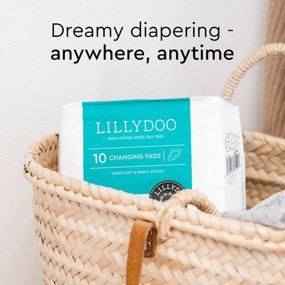 LILLYDOO Disposable Changing Pad Liners for Baby, 50 Count, Sensitive Skin