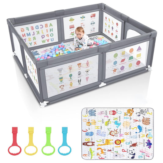 Baby Playpen with Mat Safety Gate for Toddlers Kids Large 71x60in