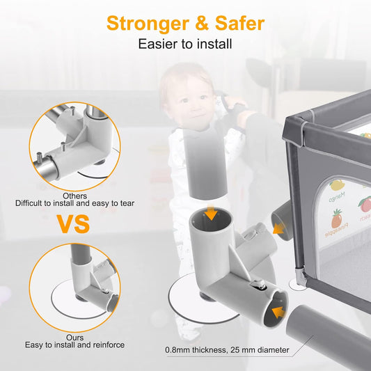 Baby Playpen with Mat Safety Gate for Toddlers Kids Large 71x60in