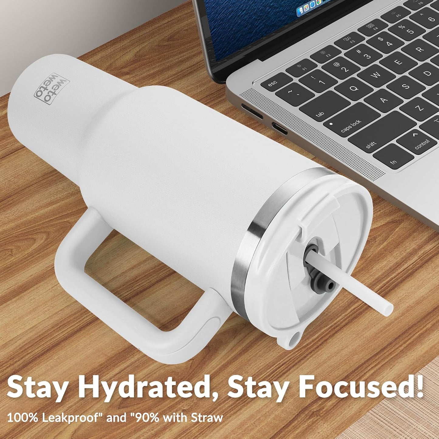 40oz Tumbler with Handle | Insulated Stainless Steel Travel Mug | 34Hrs Cold & 10Hrs Hot Retention | 100% Leakproof Lid & Straw | Dishwasher Safe + Car Cup Holder Fit (Light Dark Blue Gradient)