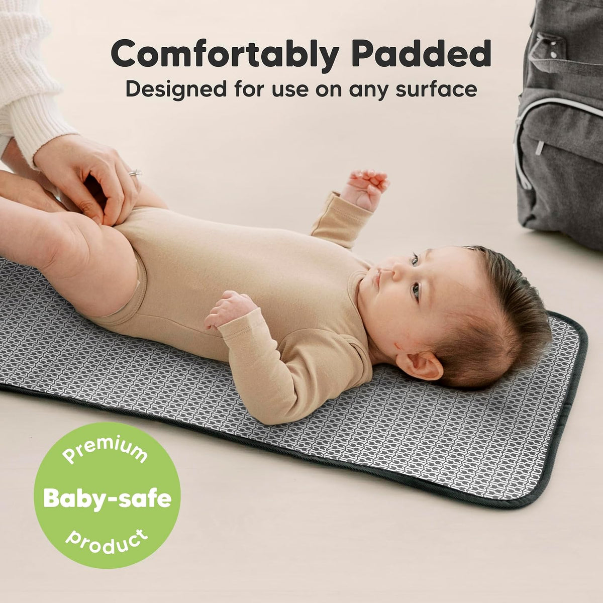 Portable Diaper Changing Pad, Easy Wipe Clean, 25x13 (Prairie)