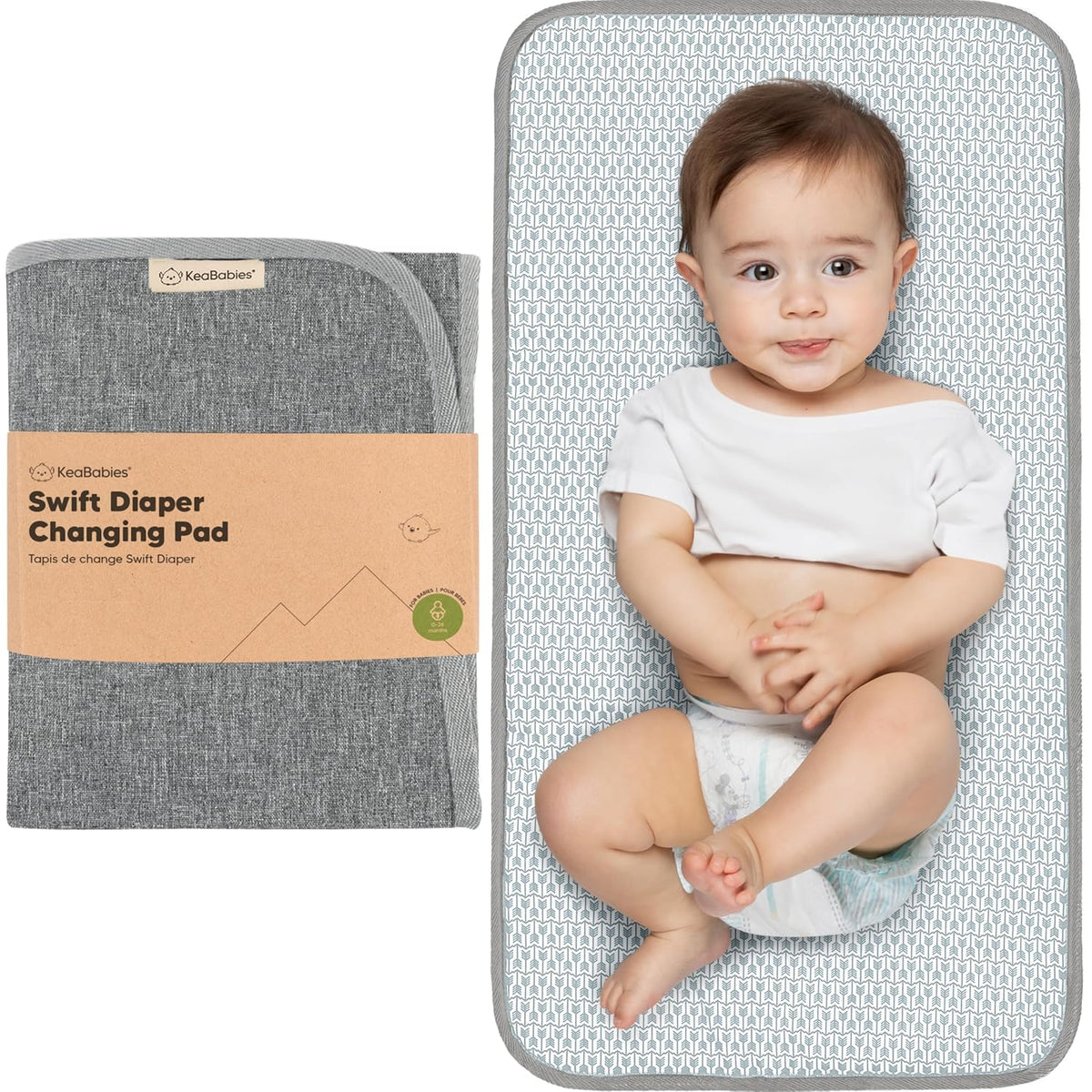 Portable Diaper Changing Pad, Easy Wipe Clean, 25x13 (Prairie)