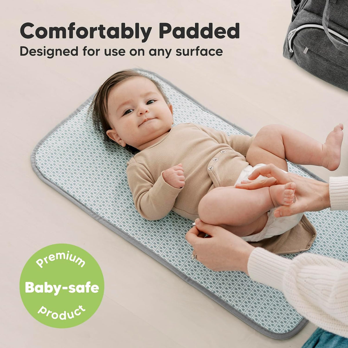 Portable Diaper Changing Pad, Easy Wipe Clean, 25x13 (Prairie)