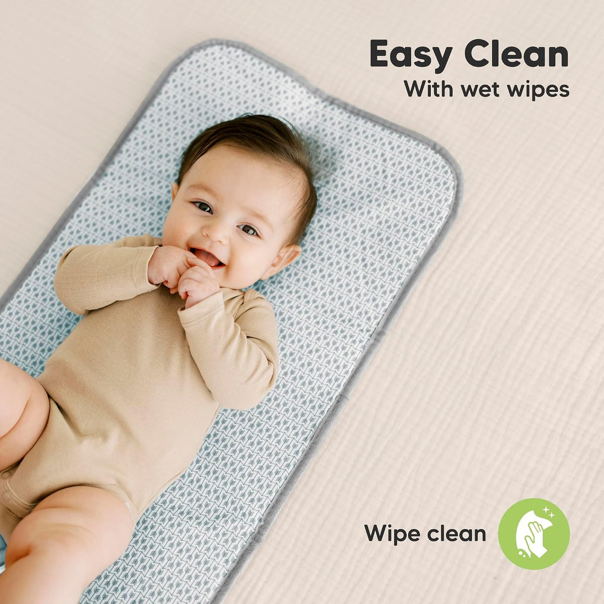 Portable Diaper Changing Pad, Easy Wipe Clean, 25x13 (Prairie)