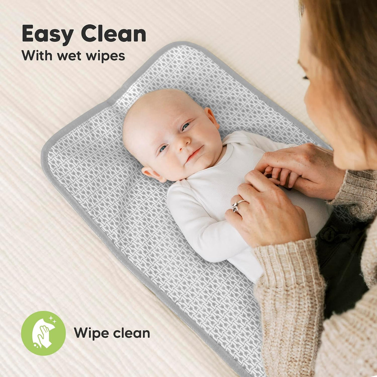 Portable Diaper Changing Pad, Easy Wipe Clean, 25x13 (Prairie)
