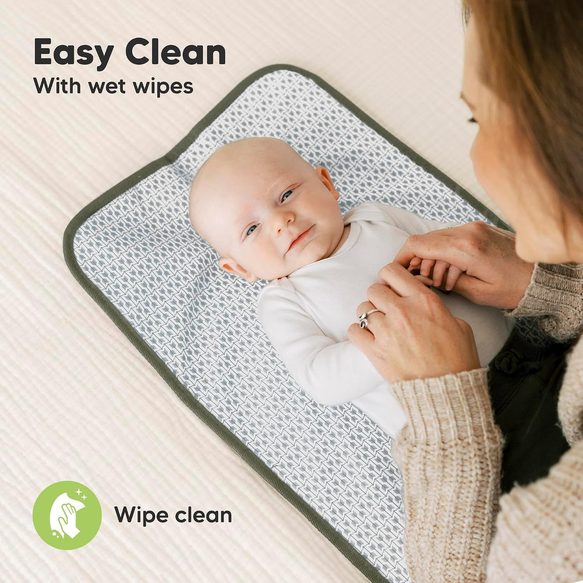 Portable Diaper Changing Pad, Easy Wipe Clean, 25x13 (Prairie)
