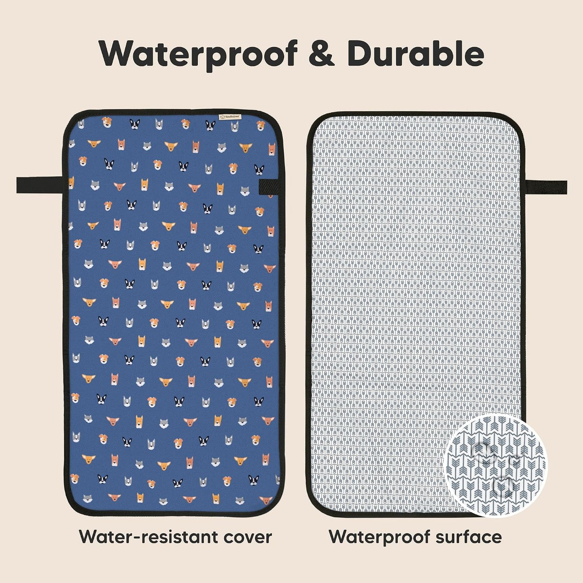 Portable Diaper Changing Pad, Easy Wipe Clean, 25x13 (Prairie)