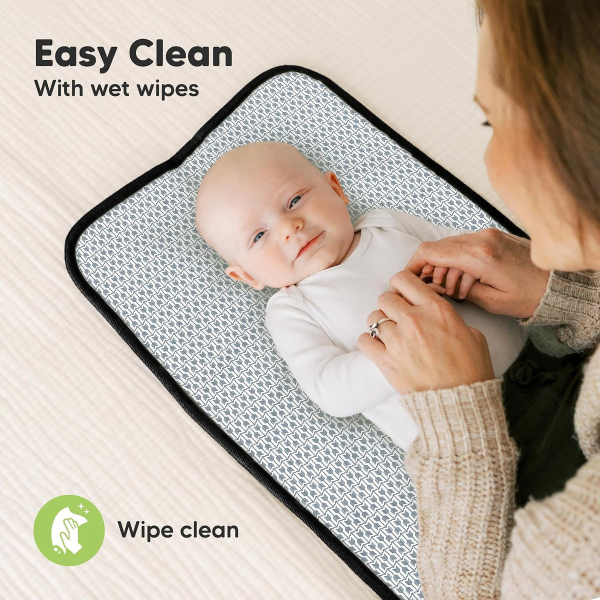 Portable Diaper Changing Pad, Easy Wipe Clean, 25x13 (Prairie)