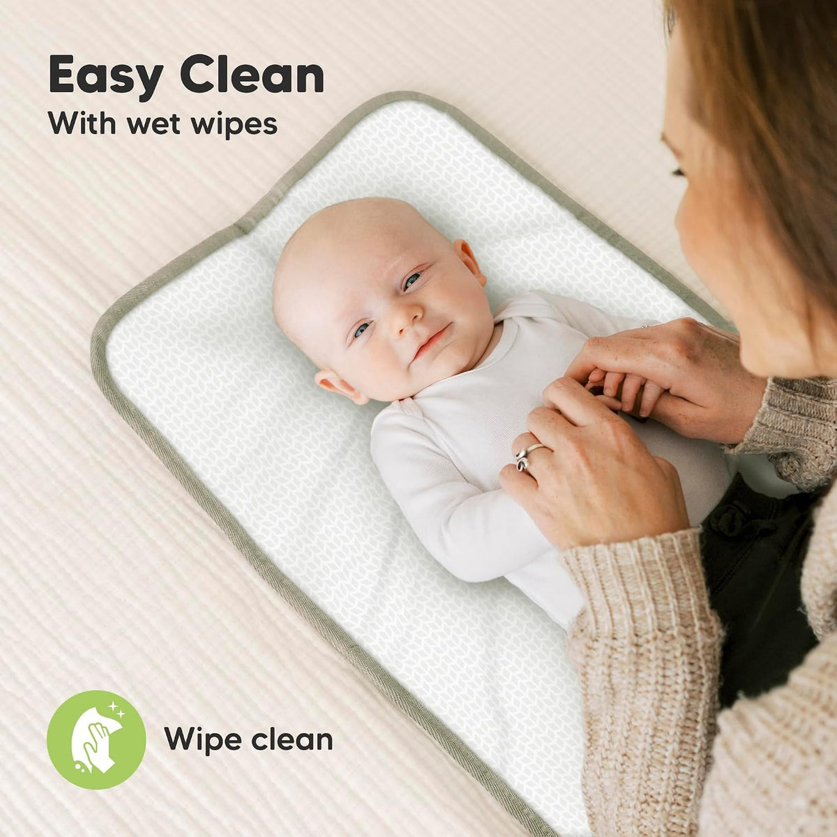 Portable Diaper Changing Pad, Easy Wipe Clean, 25x13 (Prairie)