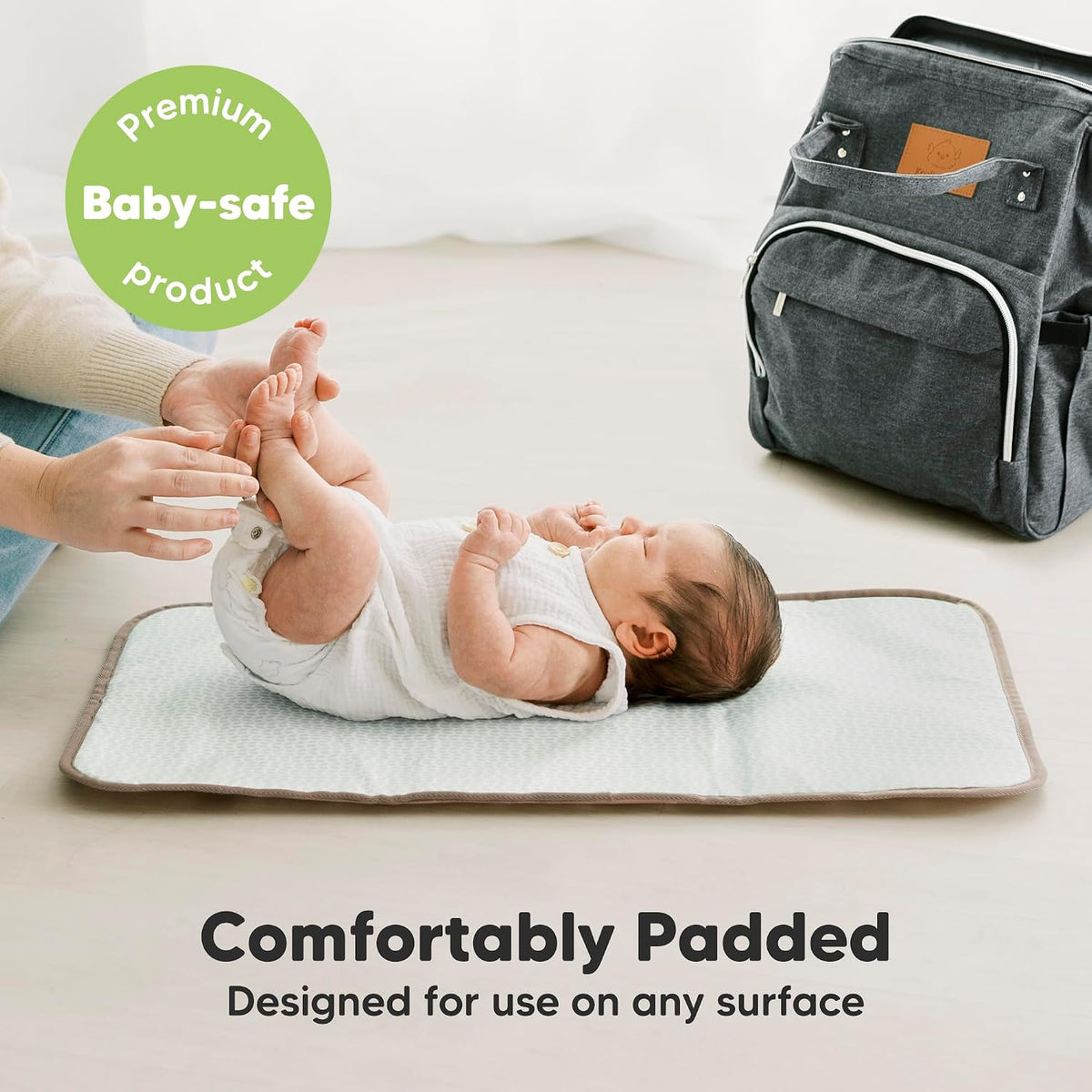 Portable Diaper Changing Pad, Easy Wipe Clean, 25x13 (Prairie)