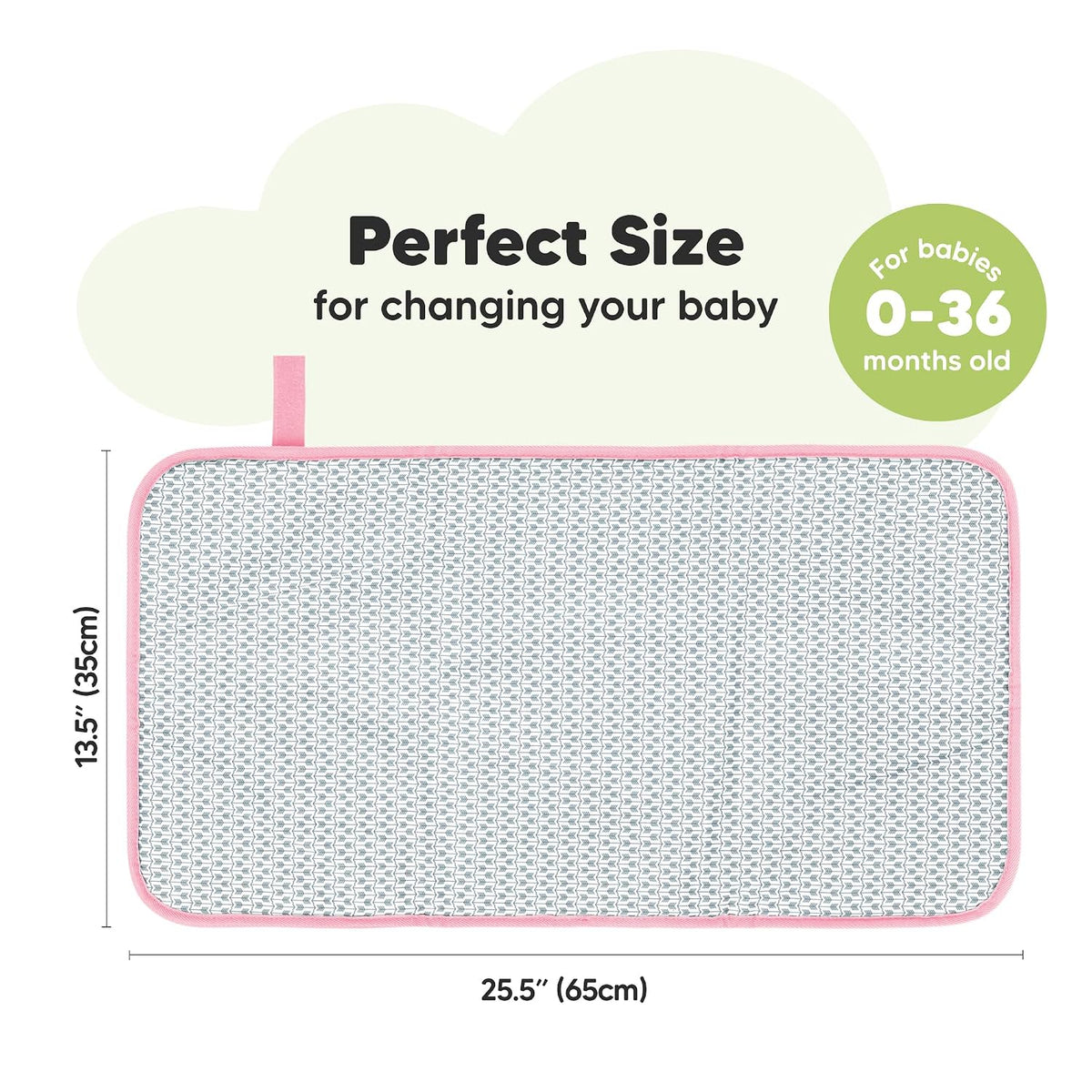 Portable Diaper Changing Pad, Easy Wipe Clean, 25x13 (Prairie)