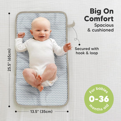 Portable Diaper Changing Pad, Easy Wipe Clean, 25x13 (Prairie)