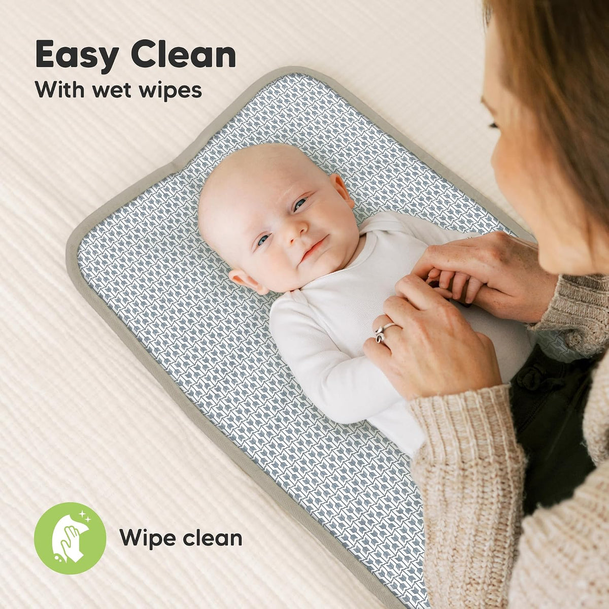 Portable Diaper Changing Pad, Easy Wipe Clean, 25x13 (Prairie)