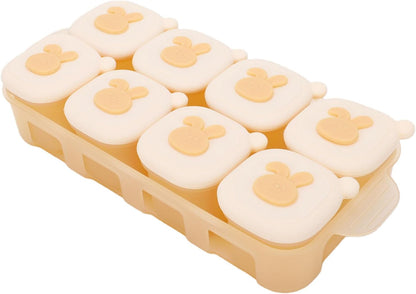 Food Freezer Tray, Silicone Trays, Reusable Ice Cube Mold with Kid Storage Container, Ideal for Homemade Purees, Breast Milk & Snacks