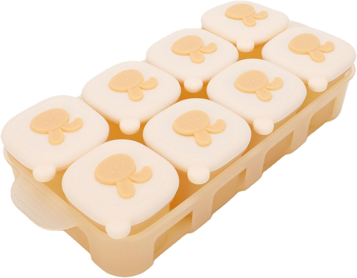 Food Freezer Tray, Silicone Trays, Reusable Ice Cube Mold with Kid Storage Container, Ideal for Homemade Purees, Breast Milk & Snacks