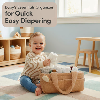 Baby Diaper Caddy Organizer, Nursery Fleece Basket