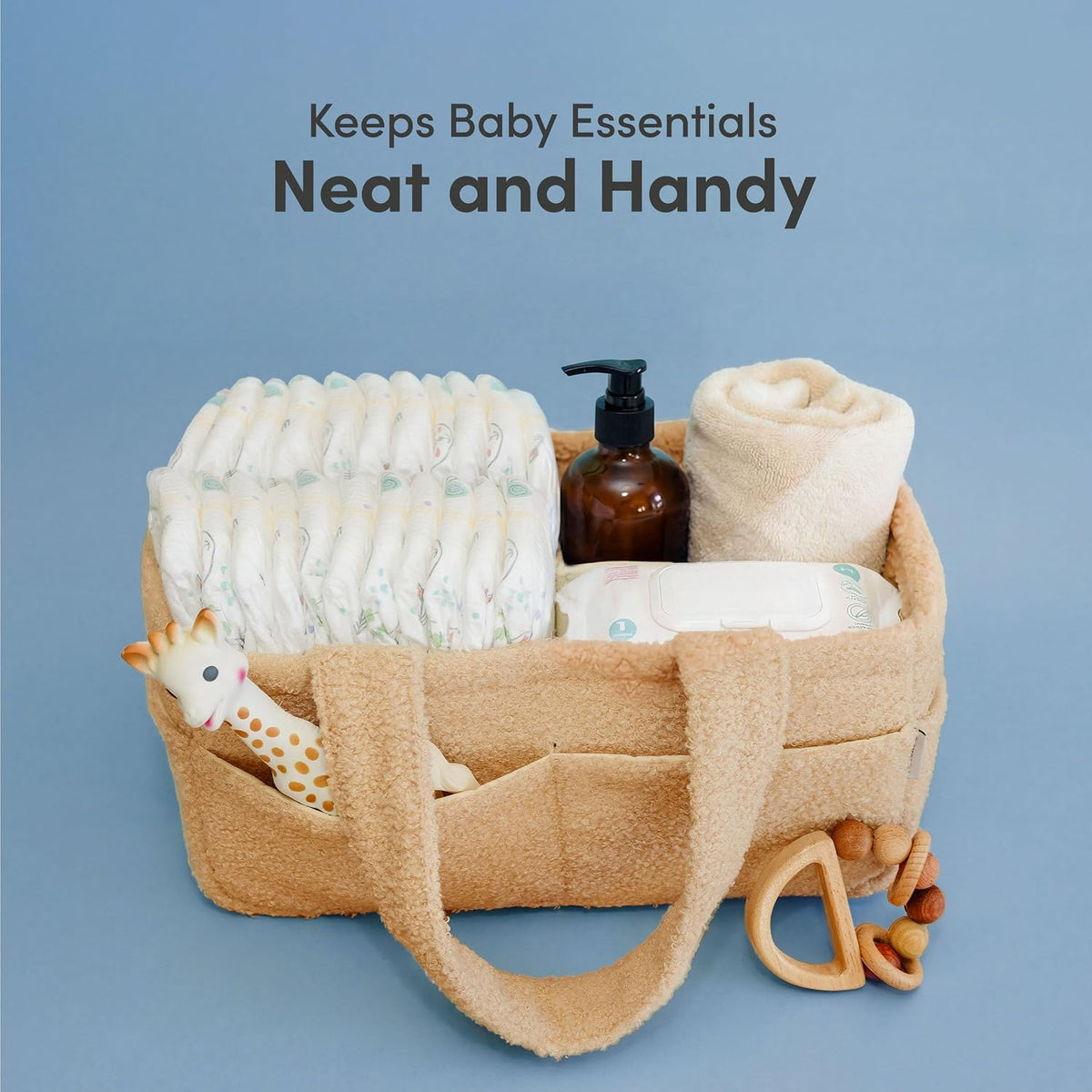 Baby Diaper Caddy Organizer, Nursery Fleece Basket
