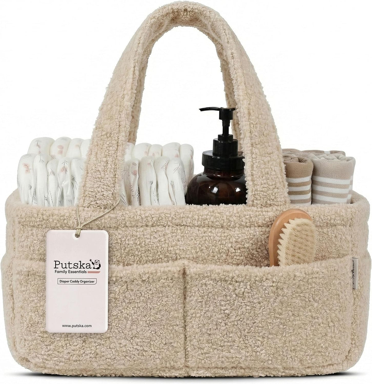 Baby Diaper Caddy Organizer, Nursery Fleece Basket