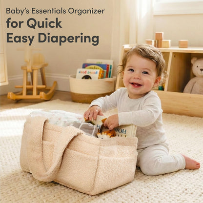 Baby Diaper Caddy Organizer, Nursery Fleece Basket