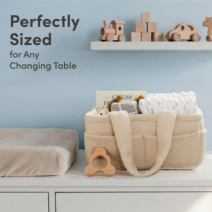 Baby Diaper Caddy Organizer, Nursery Fleece Basket