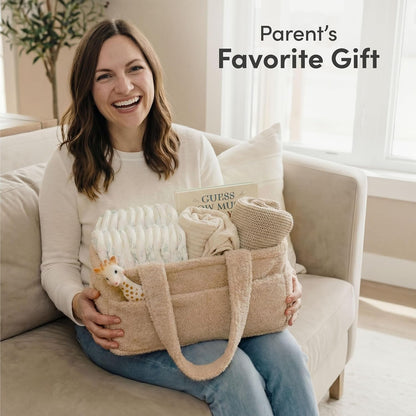 Baby Diaper Caddy Organizer, Nursery Fleece Basket