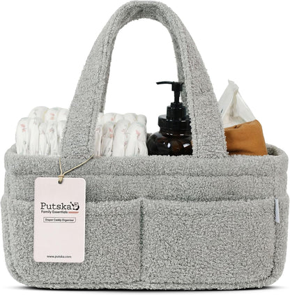 Baby Diaper Caddy Organizer, Nursery Fleece Basket