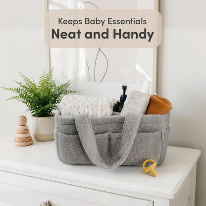 Baby Diaper Caddy Organizer, Nursery Fleece Basket