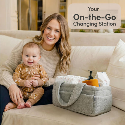 Baby Diaper Caddy Organizer, Nursery Fleece Basket